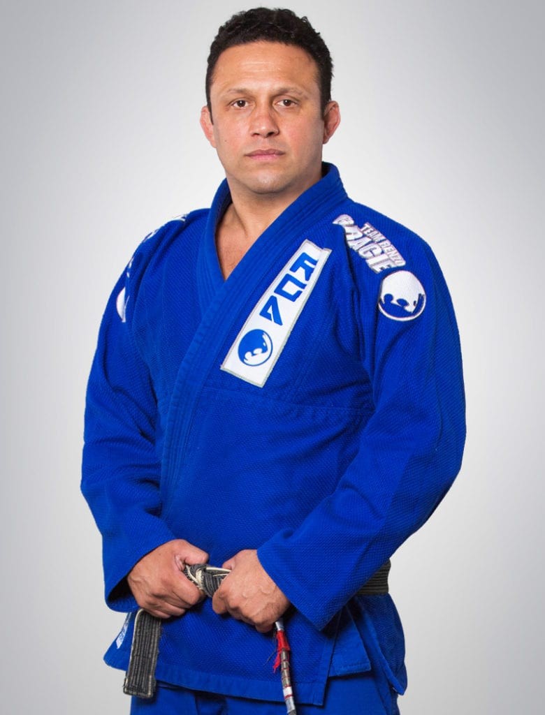 renzo gracie wearing a blue gi