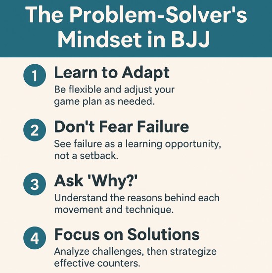 the four step to start a problem solving mindset for BJJ